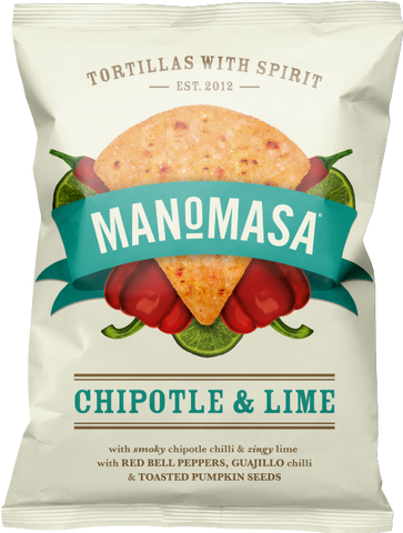 MANOMASA Chipotle & Lime Corn Chips 140g (Pack of 10)