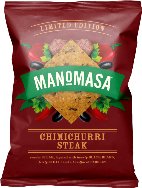 MANOMASA Chimichurri Steak Corn Chips 140g (Pack of 12)