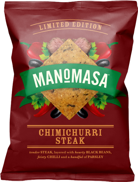 MANOMASA Chimichurri Steak Corn Chips 140g (Pack of 12)