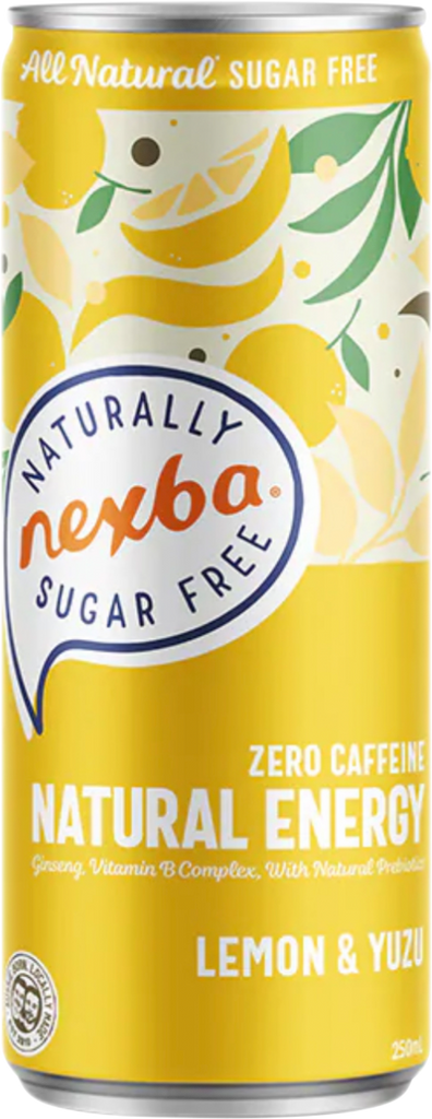 NEXBA Natural Energy Drink - Lemon & Yuzu 250ml (Pack of 12)