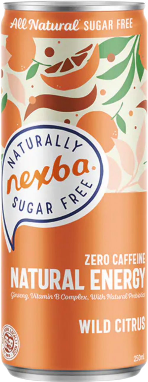 NEXBA Natural Energy Drink - Wild Citrus 250ml (Pack of 12)