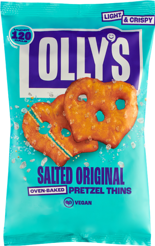 OLLY'S Pretzel Thins - Salted Original 140g (Pack of 7)