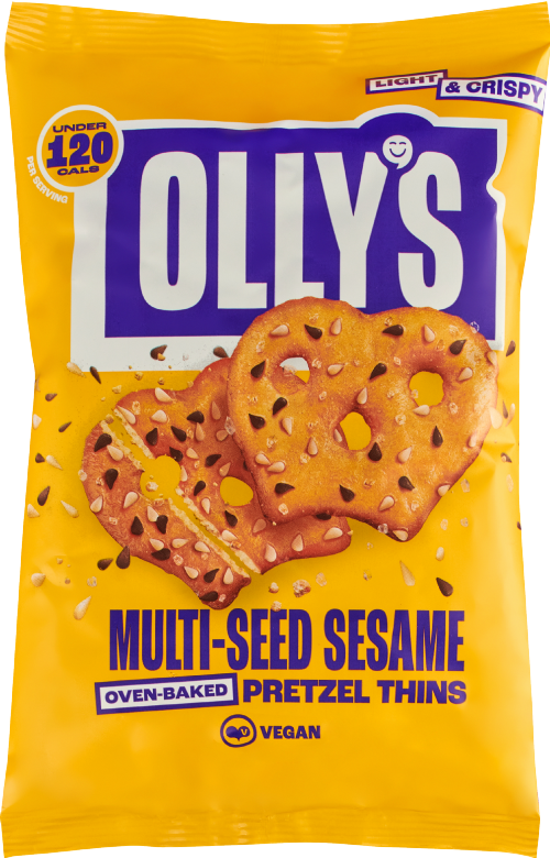 OLLY'S Pretzel Thins - Multi-Seed Sesame 140g (Pack of 7)