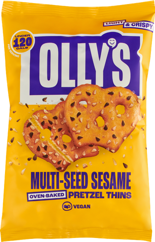 OLLY'S Pretzel Thins - Multi-Seed Sesame 140g (Pack of 7)