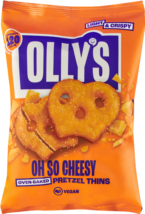 OLLY'S Pretzel Thins - Oh So Cheesy 140g (Pack of 7)