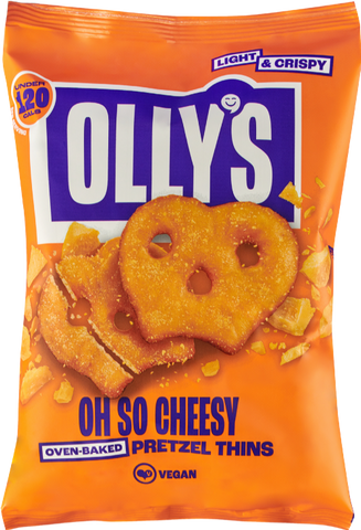 OLLY'S Pretzel Thins - Oh So Cheesy 140g (Pack of 7)