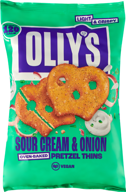 OLLY'S Pretzel Thins - Sour Cream & Onion140g (Pack of 7)