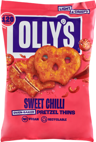 OLLY'S Pretzel Thins - Sweet Chilli 140g (Pack of 7)