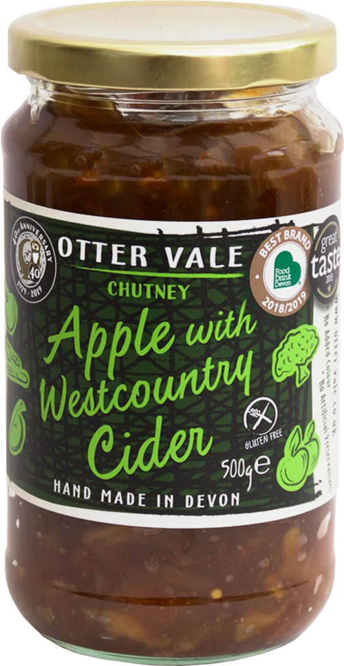 OTTER VALE Apple Chutney with West Country Cider 500g (Pack of 6)