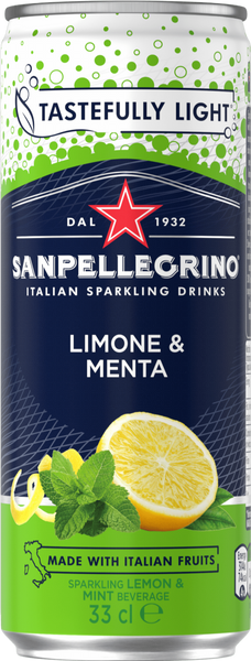 SAN PELLEGRINO Limone & Menta (Lemon & Mint) 330ml (Pack of 12)