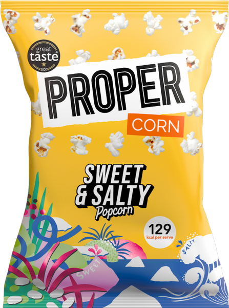PROPER Corn - Sweet & Salty Popcorn 90g (Pack of 8)