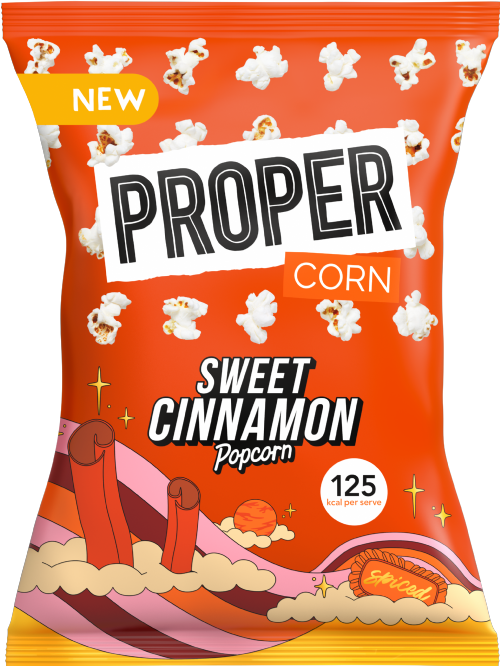 PROPER Corn - Sweet Cinnamon Popcorn 90g (Pack of 8)