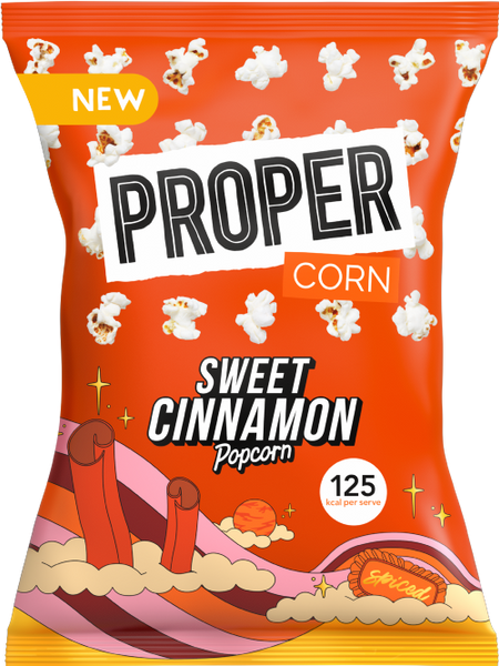 PROPER Corn - Sweet Cinnamon Popcorn 90g (Pack of 8)