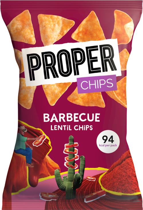 PROPER Chips - Barbecue Lentil Chips 20g (Pack of 24)