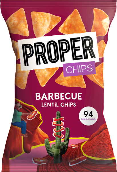 PROPER Chips - Barbecue Lentil Chips 20g (Pack of 24)
