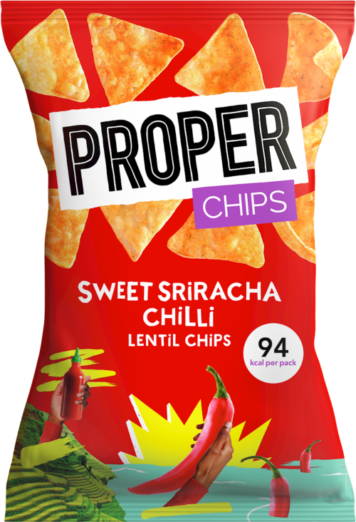 PROPER Chips - Sweet Sriracha Chilli Lentil Chips 20g (Pack of 24)