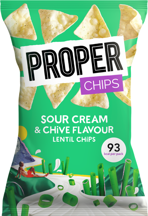 PROPER Chips - Sour Cream & Chive Lentil Chips 20g (Pack of 24)