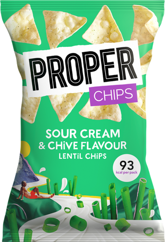 PROPER Chips - Sour Cream & Chive Lentil Chips 20g (Pack of 24)