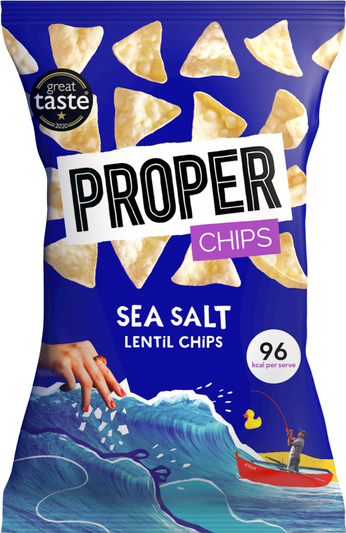 PROPER Chips - Sea Salt Lentil Chips 85g (Pack of 8)