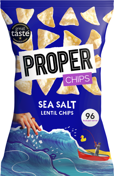 PROPER Chips - Sea Salt Lentil Chips 85g (Pack of 8)