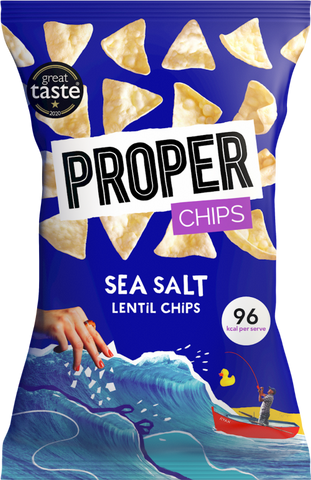 PROPER Chips - Sea Salt Lentil Chips 85g (Pack of 8)