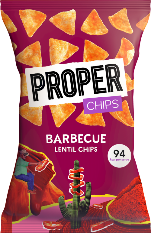 PROPER Chips - Barbecue Lentil Chips 85g (Pack of 8)