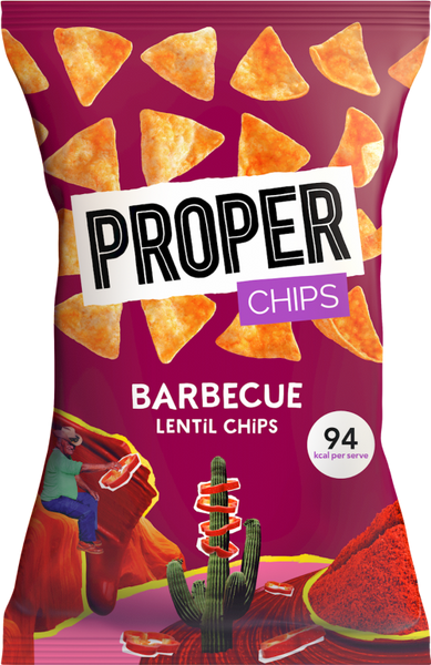 PROPER Chips - Barbecue Lentil Chips 85g (Pack of 8)
