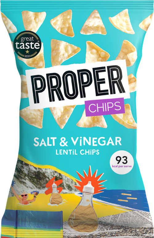 PROPER Chips - Salt & Vinegar Lentil Chips 85g (Pack of 8)