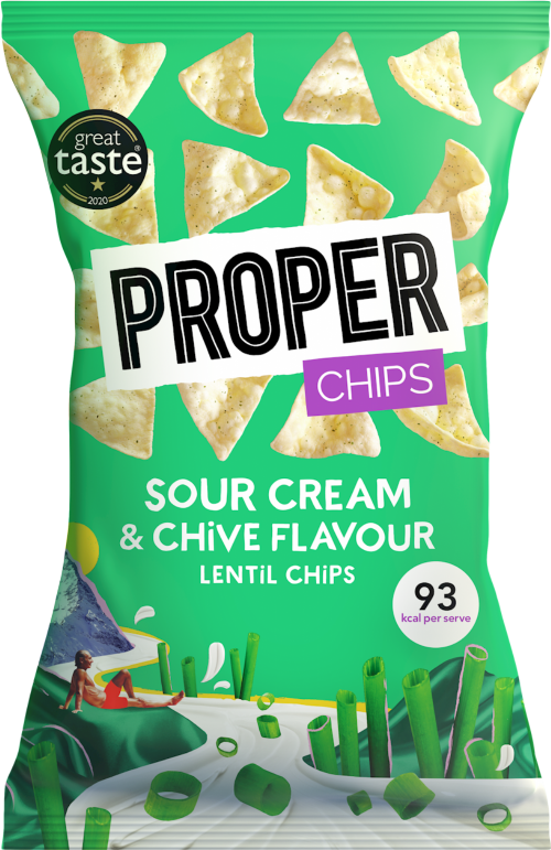 PROPER Chips - Sour Cream & Chive Lentil Chips 85g (Pack of 8)