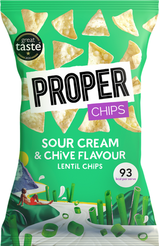 PROPER Chips - Sour Cream & Chive Lentil Chips 85g (Pack of 8)