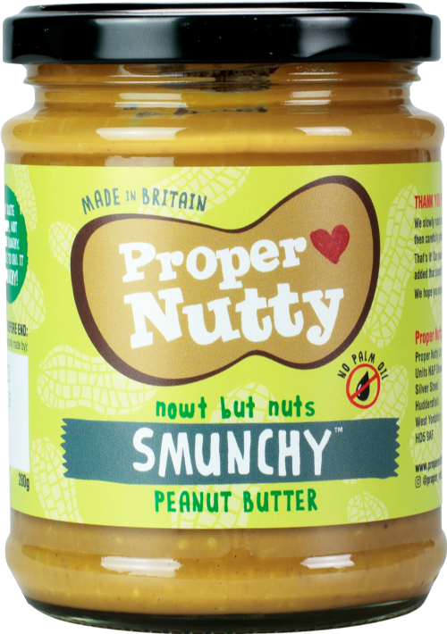 PROPER NUTTY Smunchy Peanut Butter - Nowt but Nuts 280g (Pack of 6)