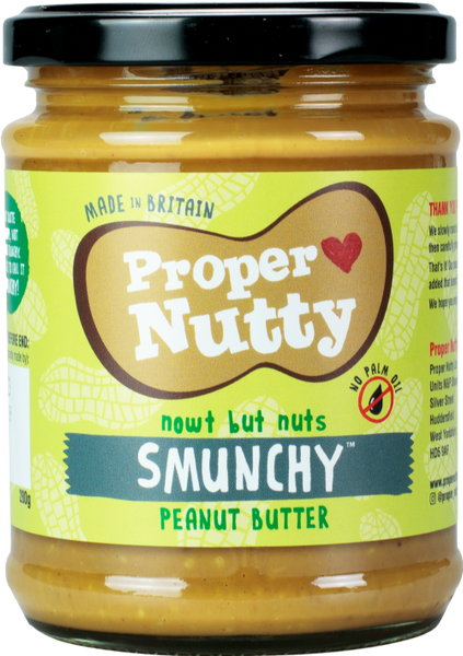 PROPER NUTTY Smunchy Peanut Butter - Nowt but Nuts 280g (Pack of 6)