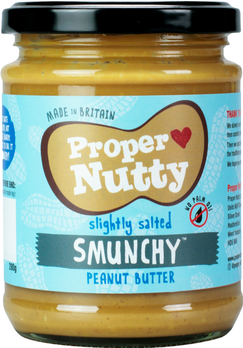 PROPER NUTTY Smunchy Peanut Butter - Slightly Salted 280g (Pack of 6)