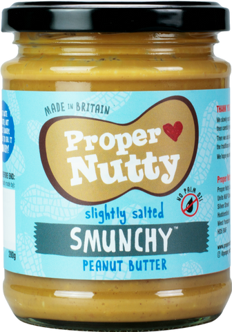 PROPER NUTTY Smunchy Peanut Butter - Slightly Salted 280g (Pack of 6)