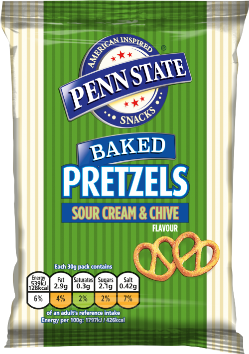 PENN STATE Sour Cream & Chive Pretzels 30g (Pack of 33)