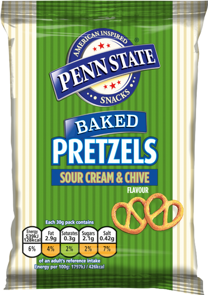 PENN STATE Sour Cream & Chive Pretzels 30g (Pack of 33)