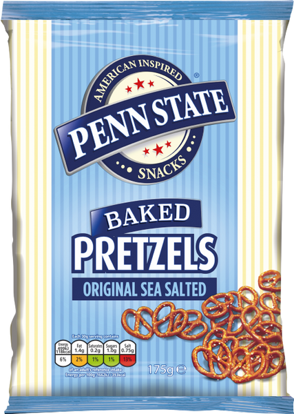 PENN STATE Original Sea Salted Pretzels 175g (Pack of 8)