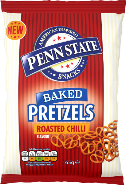 PENN STATE Roasted Chilli Pretzels 165g (Pack of 8)