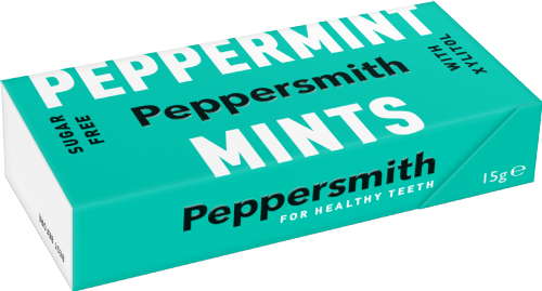 PEPPERSMITH Peppermint Mints with Xylitol 15g (Pack of 12)