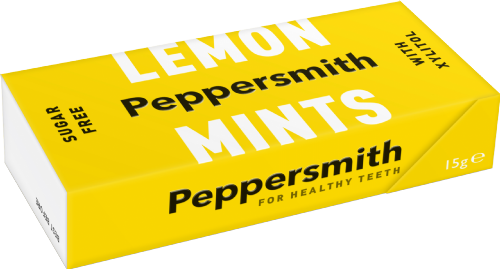 PEPPERSMITH Lemon Mints with Xylitol 15g (Pack of 12)