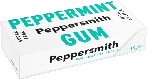 PEPPERSMITH Peppermint Gum with Xylitol 15g (Pack of 12)