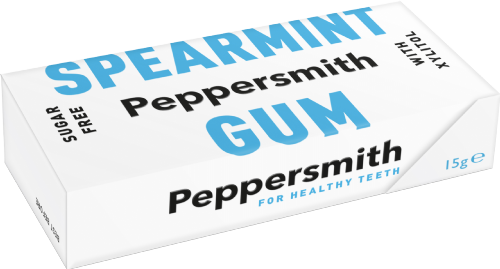 PEPPERSMITH Spearmint Gum with Xylitol 15g (Pack of 12)