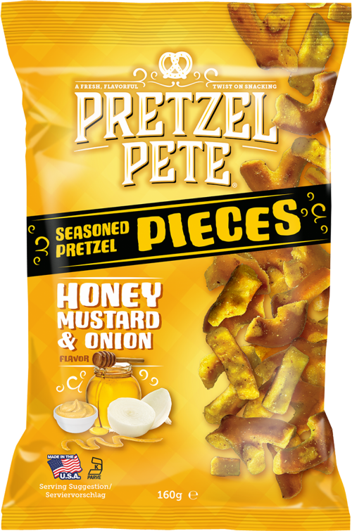 PRETZEL PETE Pretzel Pieces - Honey, Mustard & Onion 160g (Pack of 8)
