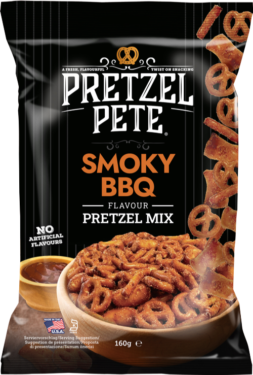 PRETZEL PETE Smoky BBQ Flavour Pretzel Mix 160g (Pack of 8)