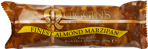 QUIGGIN'S Finest Almond Marzipan in Dark Chocolate 100g (Pack of 24)