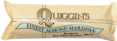 QUIGGIN'S Finest Almond Marzipan in White Chocolate 100g (Pack of 24)