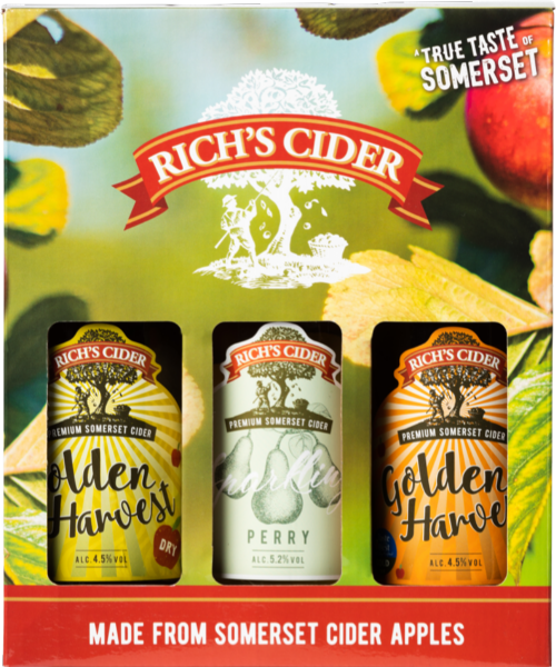 RICH'S CIDER Gift Pack (3x500ml) (Pack of 4)