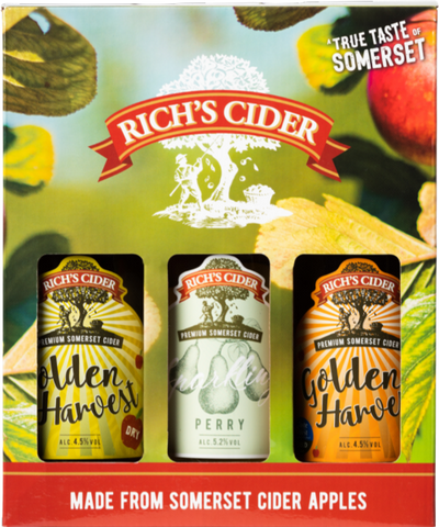 RICH'S CIDER Gift Pack (3x500ml) (Pack of 4)