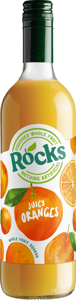 ROCKS Fruit Squash - Juicy Oranges 740ml (Pack of 6)