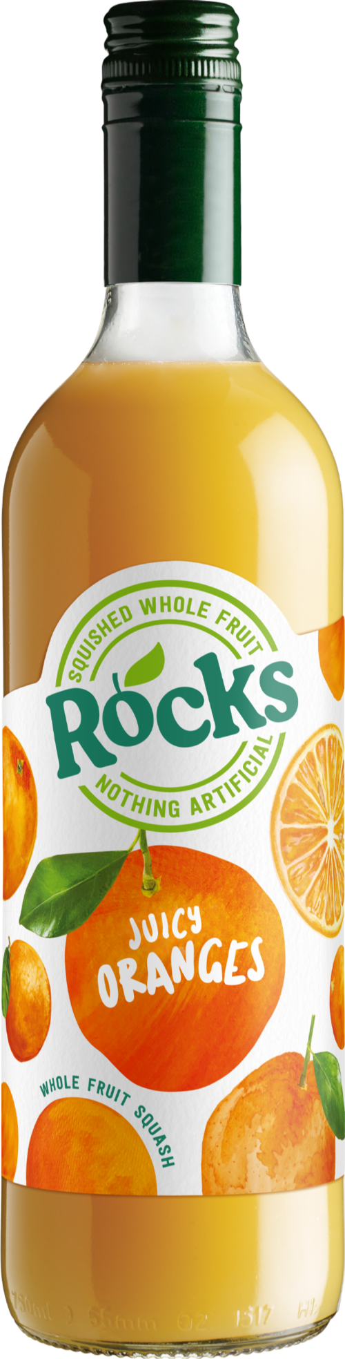ROCKS Fruit Squash - Juicy Oranges 740ml (Pack of 6)